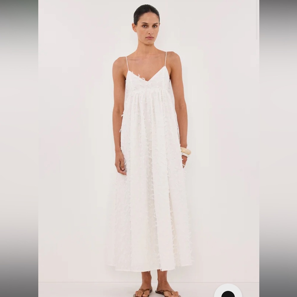 PALOMA WHITE BABYDOLL MIDI DRESS Dissh
